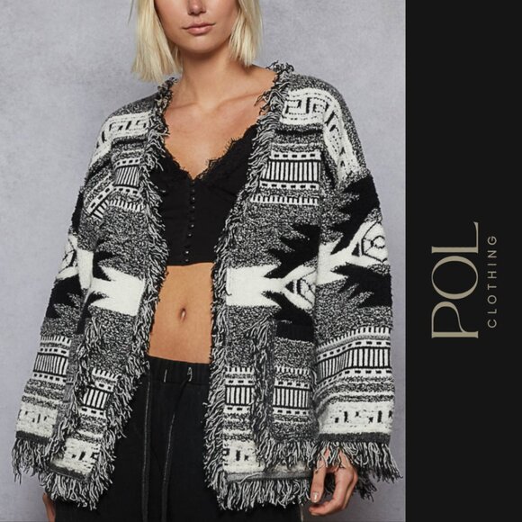 POL Sweaters - Sante Fe Style Fringe POL Cardigan – BOHO NEW